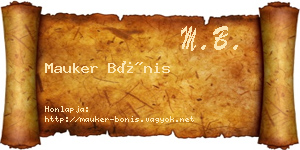 Mauker Bónis névjegykártya